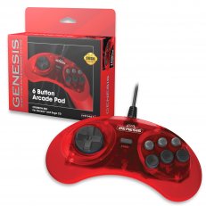 SEGA Genesis 6-button Arcade Pad Original Port - Crimson Red