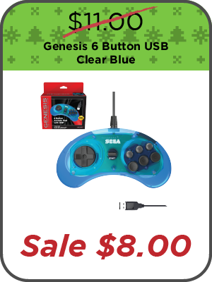 SEGA Genesis 6 Button USB - Clear Blue