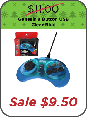 SEGA Genesis 8 Button USB - Clear Blue