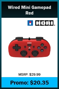 PS4 - Controller - Wired Mini Gamepad - Red (Hori)