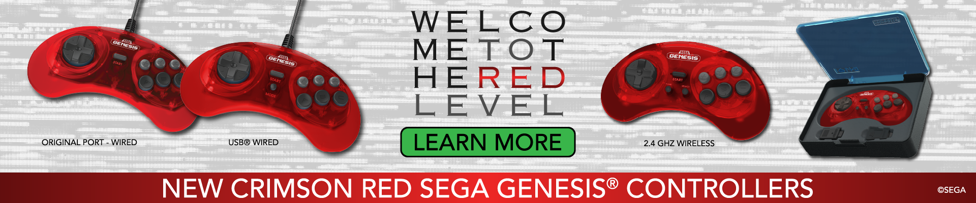 SEGA Genesis Crimson Red Controllers - Pre-order